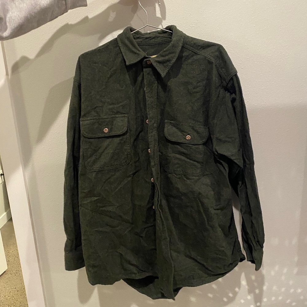 Field and Stream Button down - Forrest Green - XL - 100% cotton - very thick!